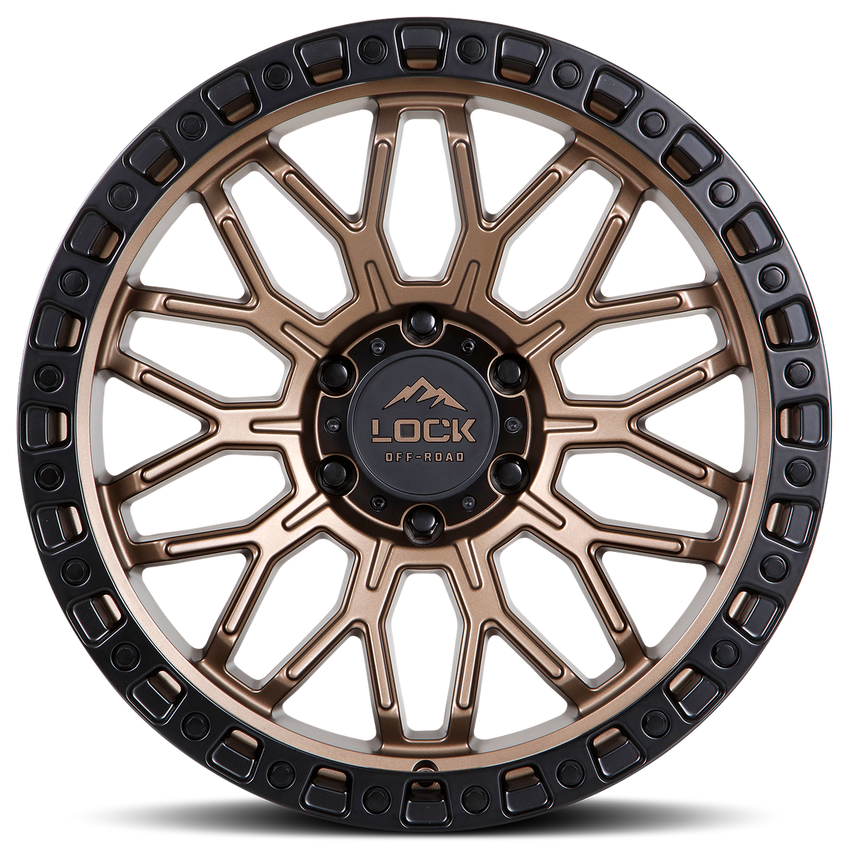 20x9 Lock Off-Road Combat Matte Bronze With Matte Black Ring Wheel 6x135 (0mm)