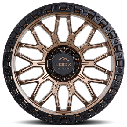 20x9 Lock Off-Road Combat Matte Bronze With Matte Black Ring Wheel 6x135 (0mm)