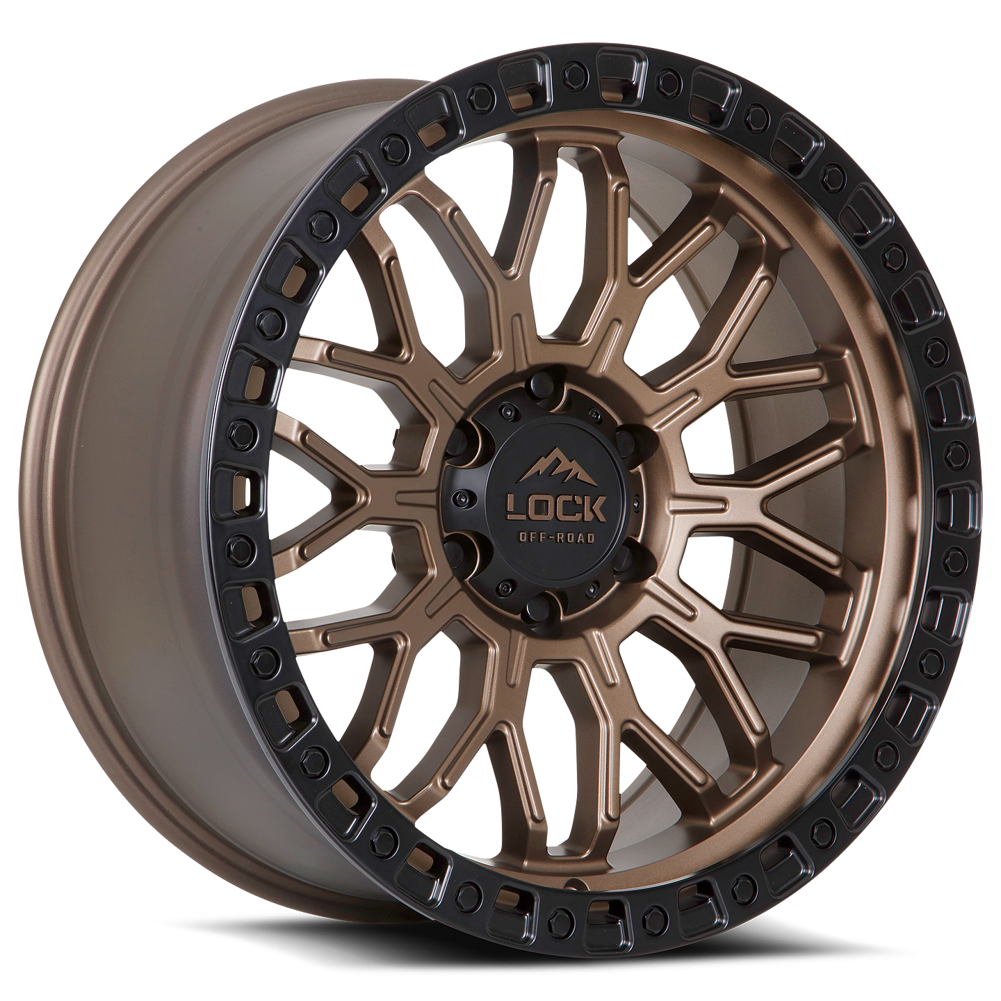 20x9 Lock Off-Road Combat Matte Bronze With Matte Black Ring Wheel 6x135 (0mm)