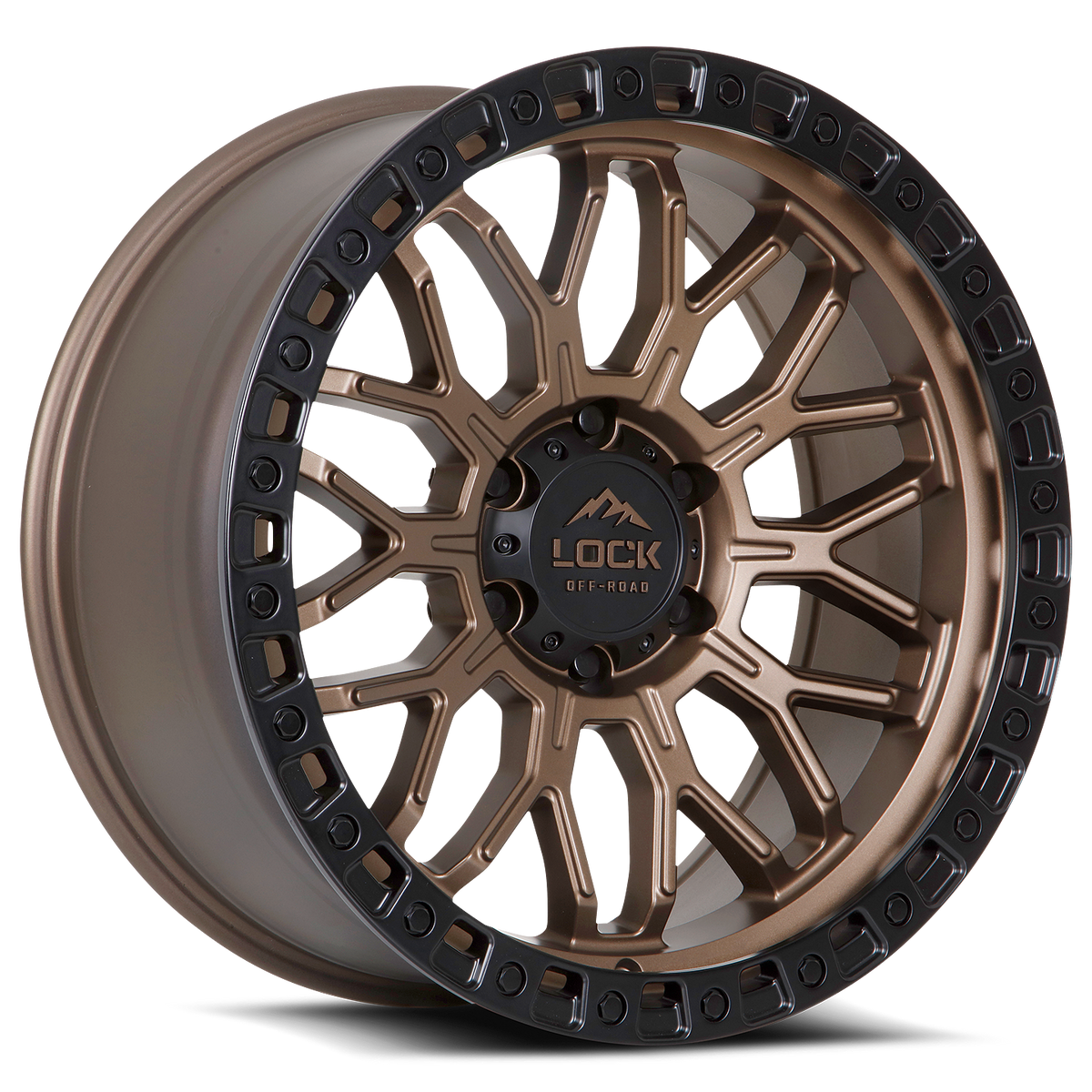20x9 Lock Off-Road Combat Matte Bronze With Matte Black Ring Wheel 6x5.5 (0mm)