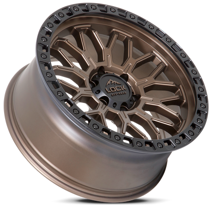 17x9 Lock Off-Road Combat Matte Bronze With Matte Black Ring Wheel 5x5 (1mm)