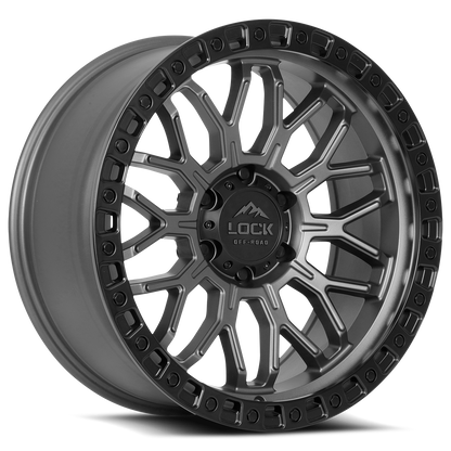 20x9 Lock Off-Road Combat Matte Grey With Matte Black Ring Wheel 6x5.5 (0mm)