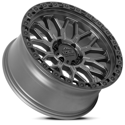 20x9 Lock Off-Road Combat Matte Grey With Matte Black Ring Wheel 6x5.5 (0mm)