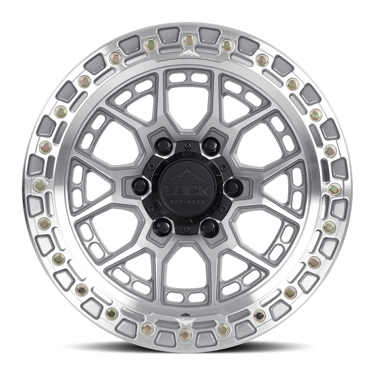 20x10 Lock Off-Road Commando Machine With Clear Coat Wheel 8x6.5 (-18mm)