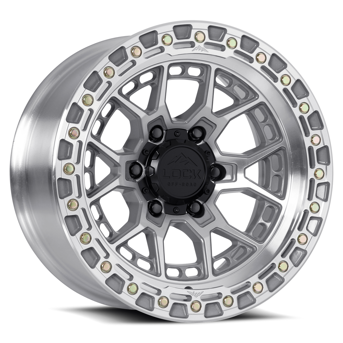 17x9 Lock Off-Road Commando Machine With Clear Coat Wheel 6x135 (0mm)