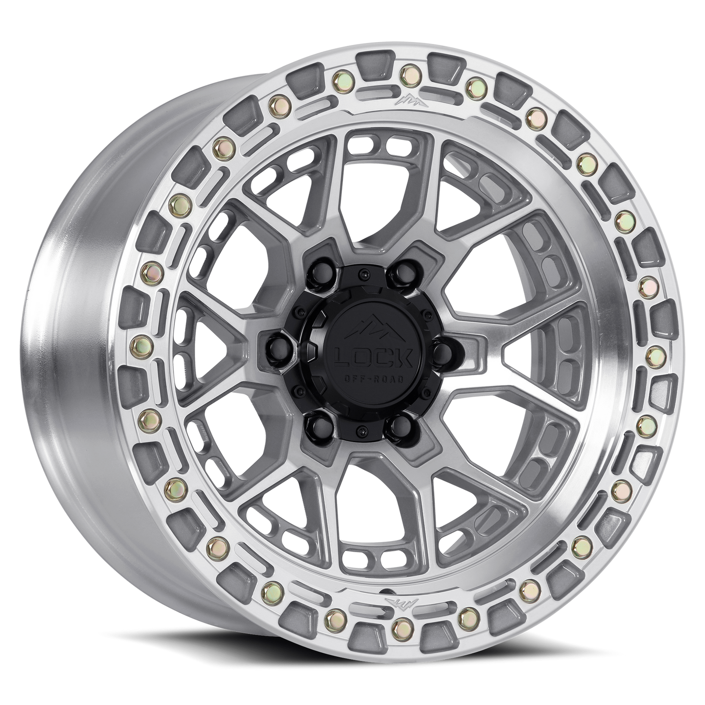 20x10 Lock Off-Road Commando Machine With Clear Coat Wheel 6x5.5 (-18mm)