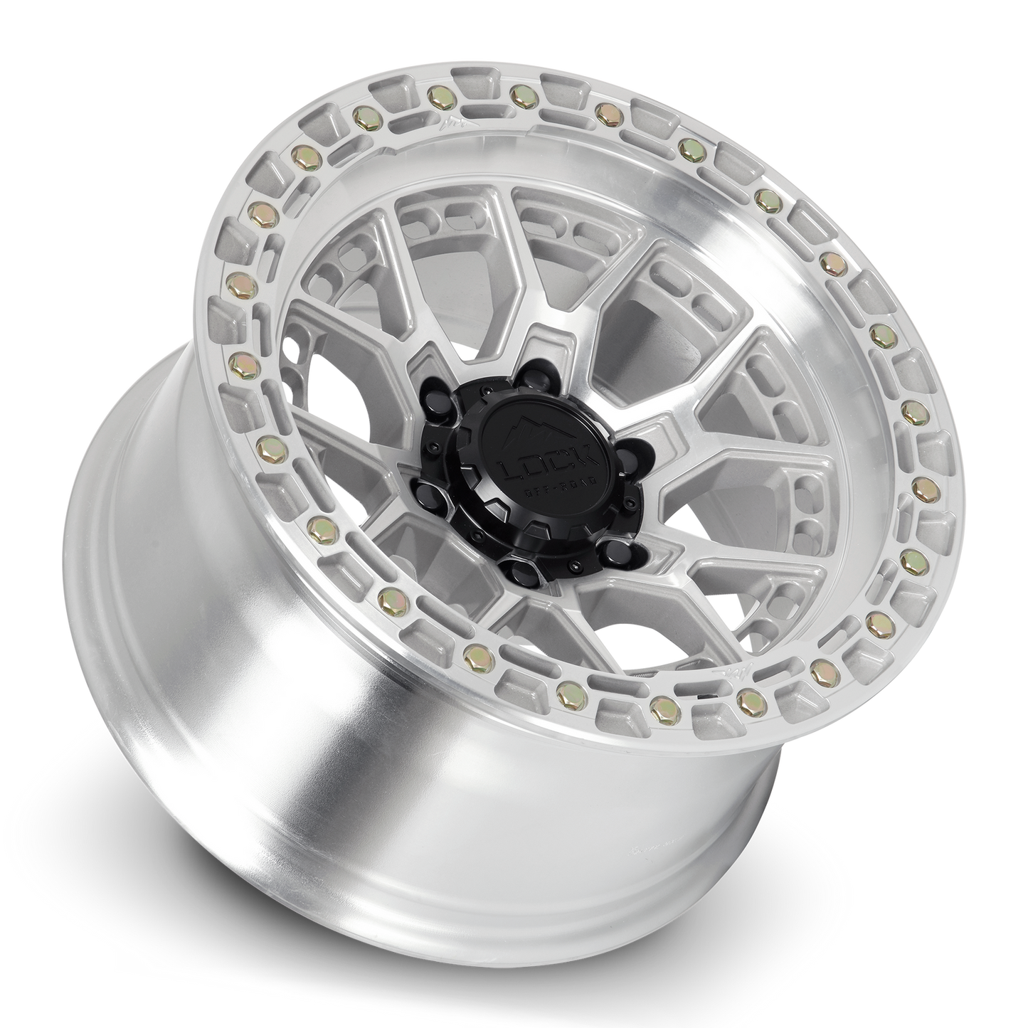 20x10 Lock Off-Road Commando Machine With Clear Coat Wheel 5x5 (-18mm)