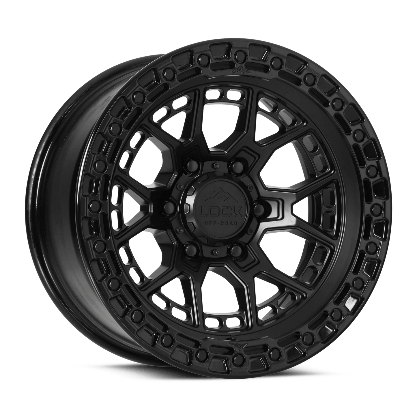 17x9 Lock Off-Road Commando Matte Black With Gloss Black Ring Wheel 5x5 (-12mm)