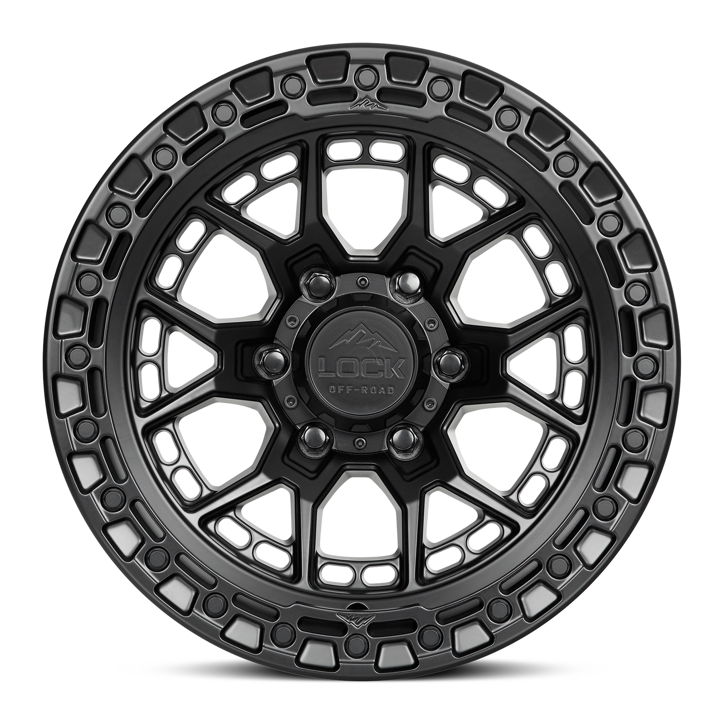 17x9 Lock Off-Road Commando Matte Black With Gloss Black Ring Wheel 5x5 (-12mm)