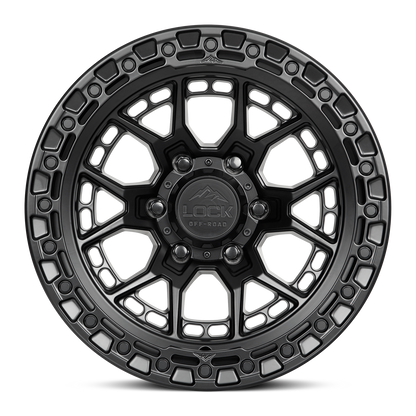 17x9 Lock Off-Road Commando Matte Black With Gloss Black Ring Wheel 5x5 (-12mm)
