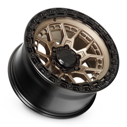 20x10 Lock Commando Matte Bronze W/ Matte Black Ring Wheel 6x5.5 (-18mm)