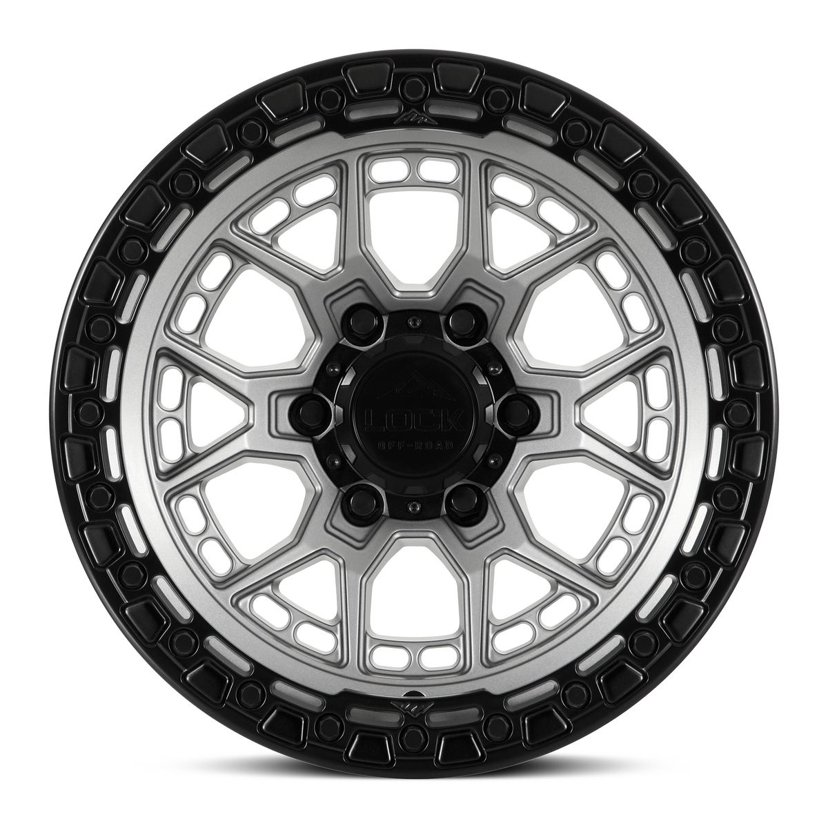 17x9 Lock Off-Road Commando Matte Grey With Matte Black Ring Wheel 5x5 (-12mm)