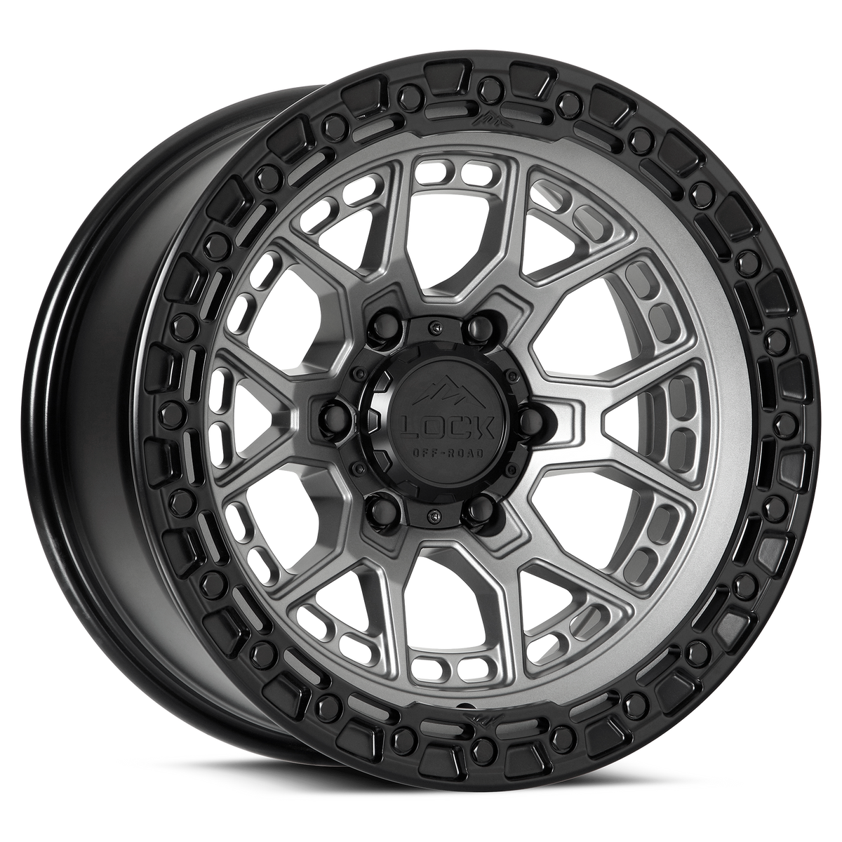 17x9 Lock Off-Road Commando Matte Grey With Matte Black Ring Wheel 5x5 (0mm)