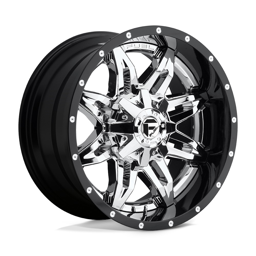 20x12 Fuel D266 Lethal Chrome W/Black Lip Wheel 6x5.5/6x135 (-44mm)