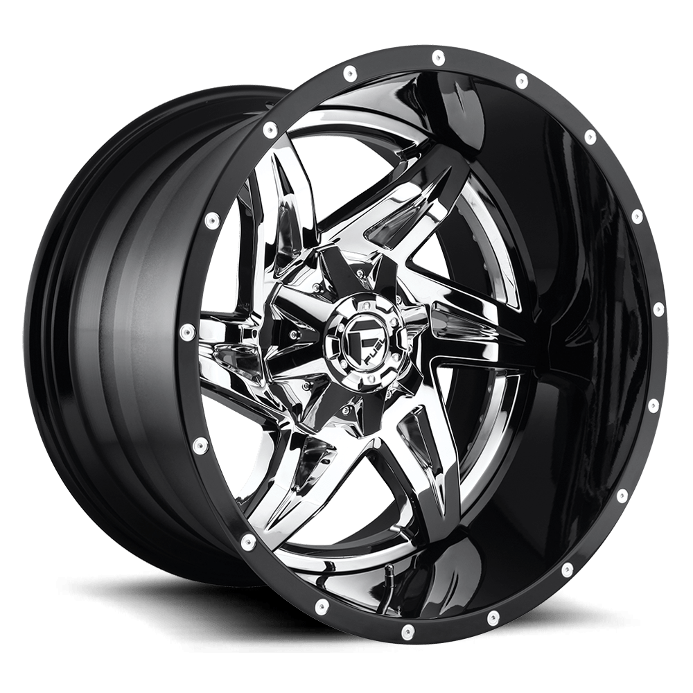 22x10 Fuel D272 Rocker Chrome W/Black Lip Wheel 8x170 (-13mm)