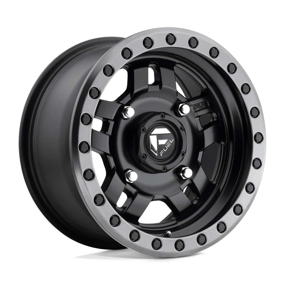15x7 Fuel UTV D557 ANZA MATTE BLACK GUN METAL RING Wheel 4x156 (38mm)