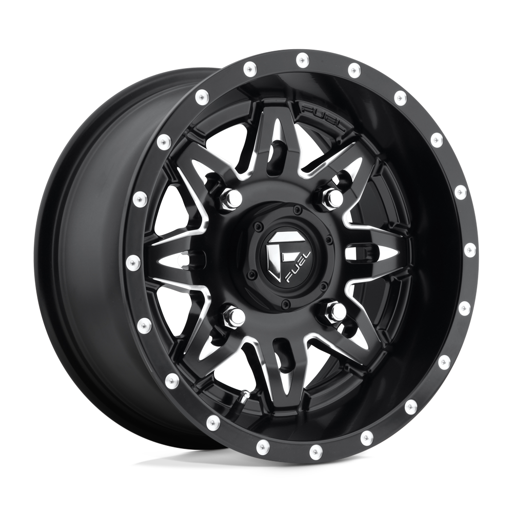 15x7 Fuel UTV D567 LETHAL MATTE BLACK MILLED Wheel 4x156 (13mm)