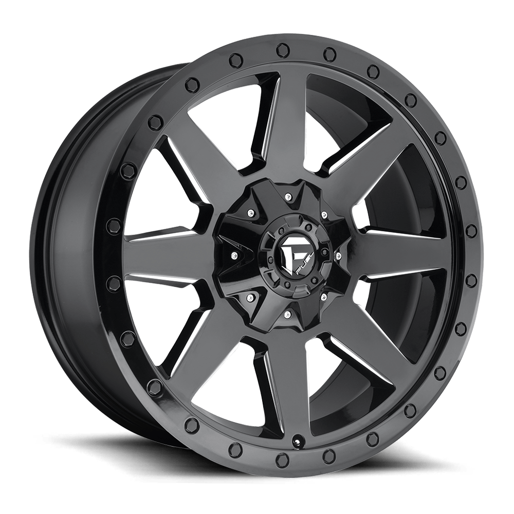 17x9 Fuel D597 Wildcat Gloss Black & Milled Wheel 6x135/6x5.5 (1mm)