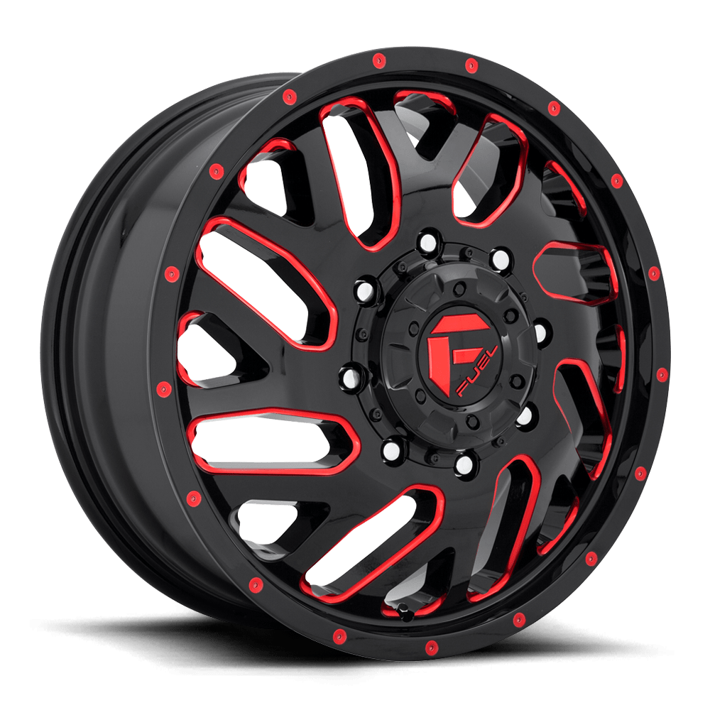 20x8.25 Fuel D656 Triton DUALLY Front Black/Red Wheel 8x200 (105mm)