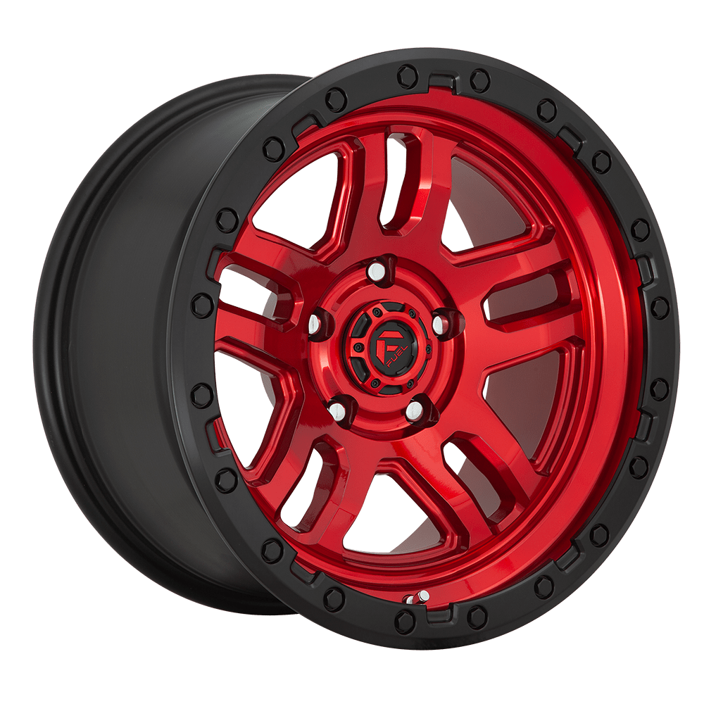 17x9 Fuel D732 AMMO CANDY RED BLACK BEAD RING Wheel 6x4.5 (1mm)