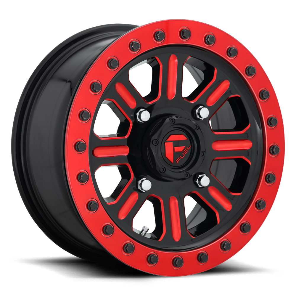 15x7 Fuel UTV D911 Hardline Gloss Black Red Tinted BEADLOCK Wheel 4x137 (38mm)