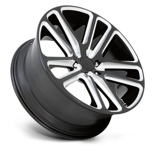 22x9.5 DUB S255 Flex Gloss Black Milled Wheel 5x5 (10mm)
