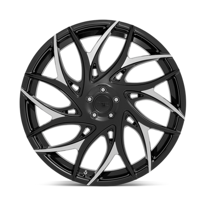 22x9 DUB S259 G.O.A.T. Gloss Black With Machined Spokes Wheel 5x5 (35mm)