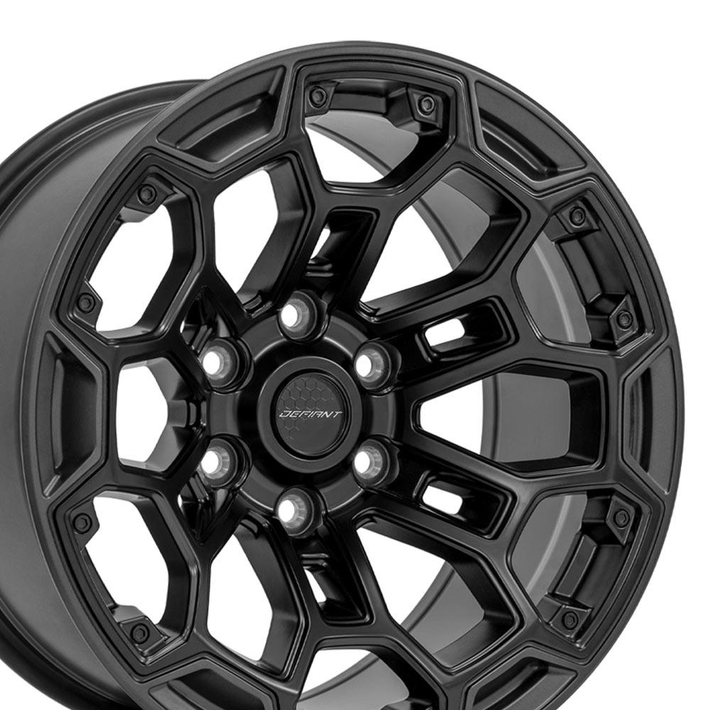 18x9 DEFIANT DF03 Satin Black with Dark Satin Charcoal Wheel 6x5.5 (-12mm)