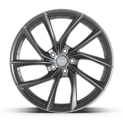 20x10 DEFIANT DF06 Dark Satin Charcoal Wheel 5x120 (35mm)