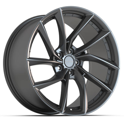 20x10 DEFIANT DF06 Dark Satin Charcoal Wheel 5x120 (35mm)