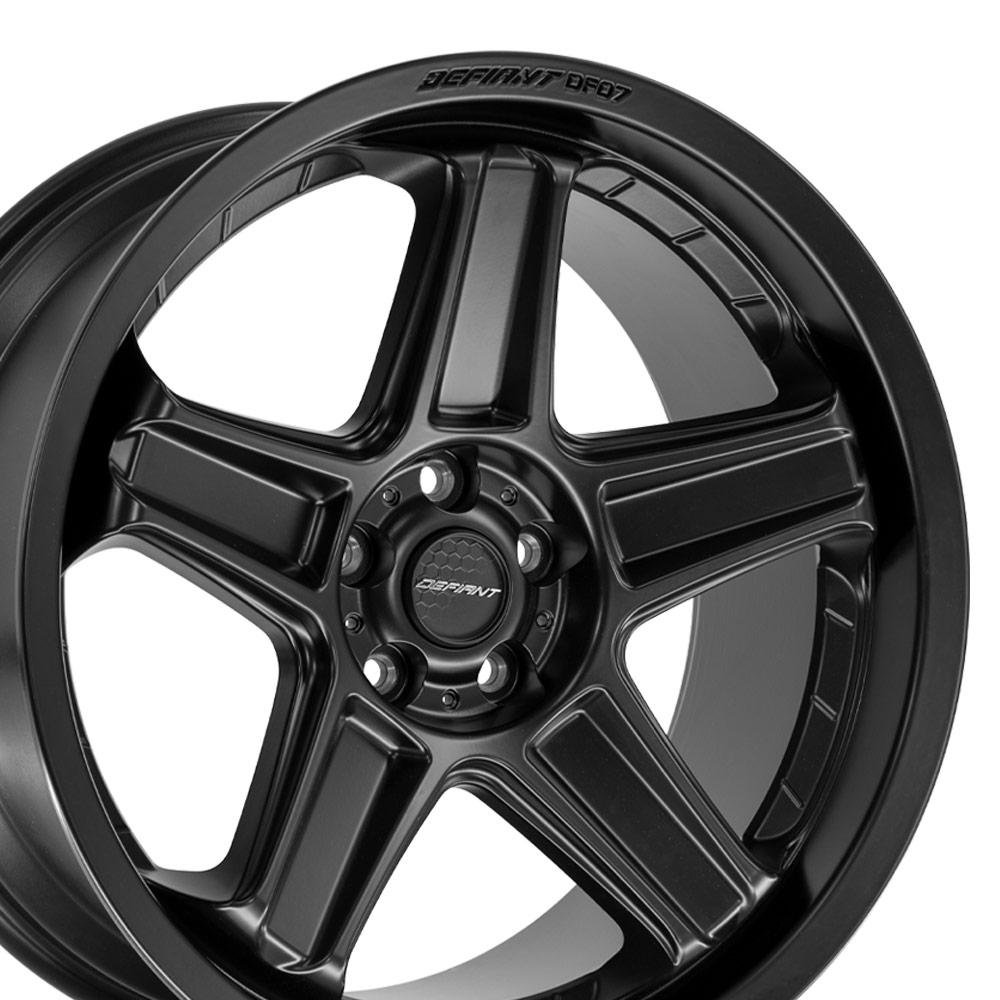 20x9.5 DEFIANT DF07 Satin Black Wheel 5x115 (15mm)