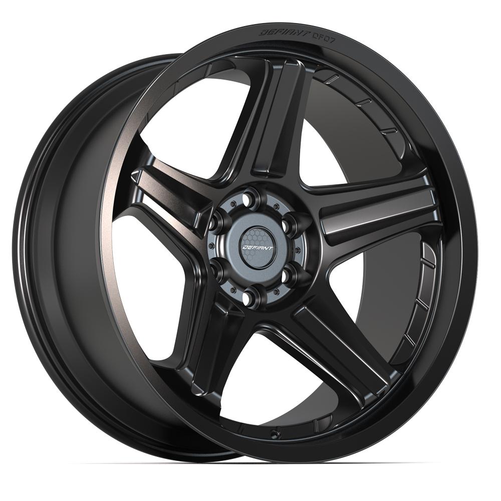 22x10 DEFIANT DF07 Satin Black Wheel 6x5.5 (-12mm)