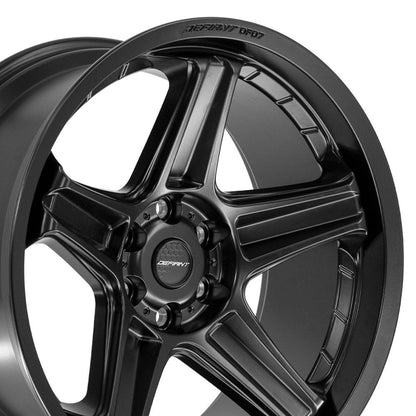 22x10 DEFIANT DF07 Satin Black Wheel 6x5.5 (-12mm)