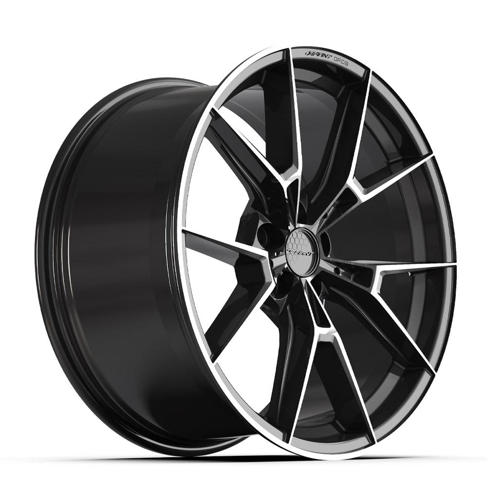 20x9 DEFIANT DF09 Black Machined with Tinted Clear Wheel 5x112 (40mm)