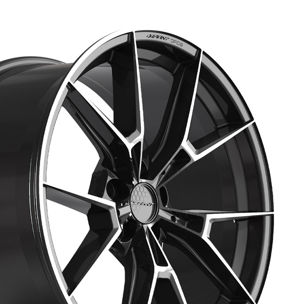 20x9 DEFIANT DF09 Black Machined with Tinted Clear Wheel 5x112 (40mm)