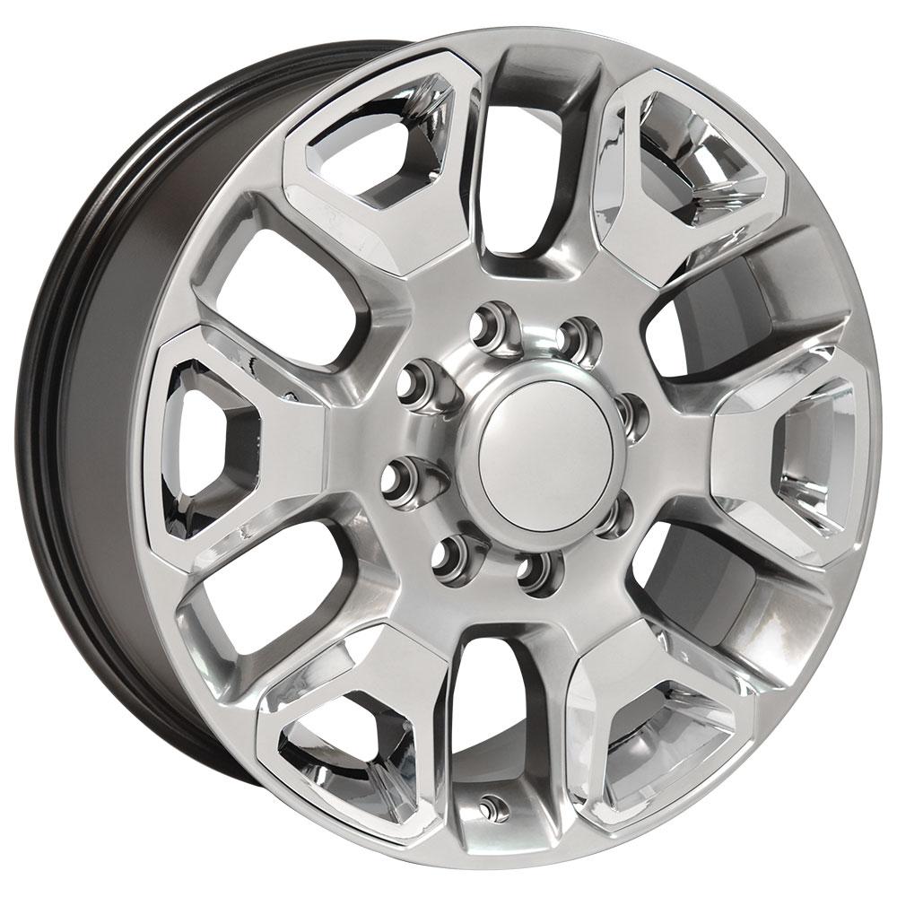 20x8 OE Wheels DG66 Hyper Silver with Chrome Wheel 8x6.5 (54.65mm)
