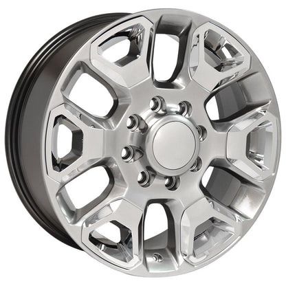 20x8 OE Wheels DG66 Hyper Silver with Chrome Wheel 8x6.5 (54.65mm)