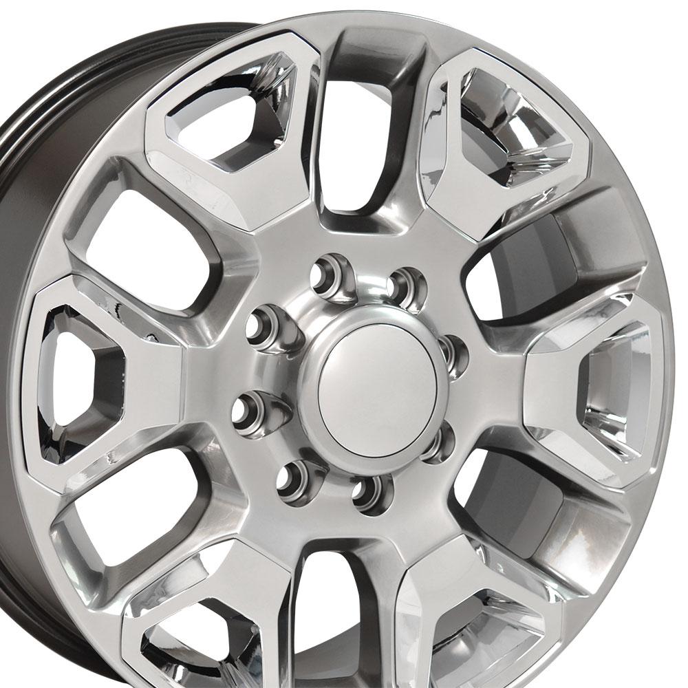 20x8 OE Wheels DG66 Hyper Silver with Chrome Wheel 8x6.5 (54.65mm)