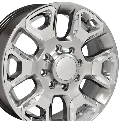 20x8 OE Wheels DG66 Hyper Silver with Chrome Wheel 8x6.5 (54.65mm)