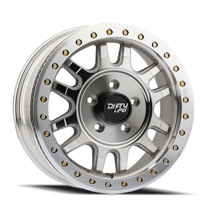 17x9 Dirty Life 9309 Canyon Pro Machined With Silver Window Wheel 6x5.5 (-12mm)