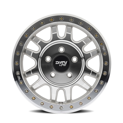 18x9 Dirty Life 9309 Canyon Pro Machined With Silver Window Wheel 6x5.5 (20mm)