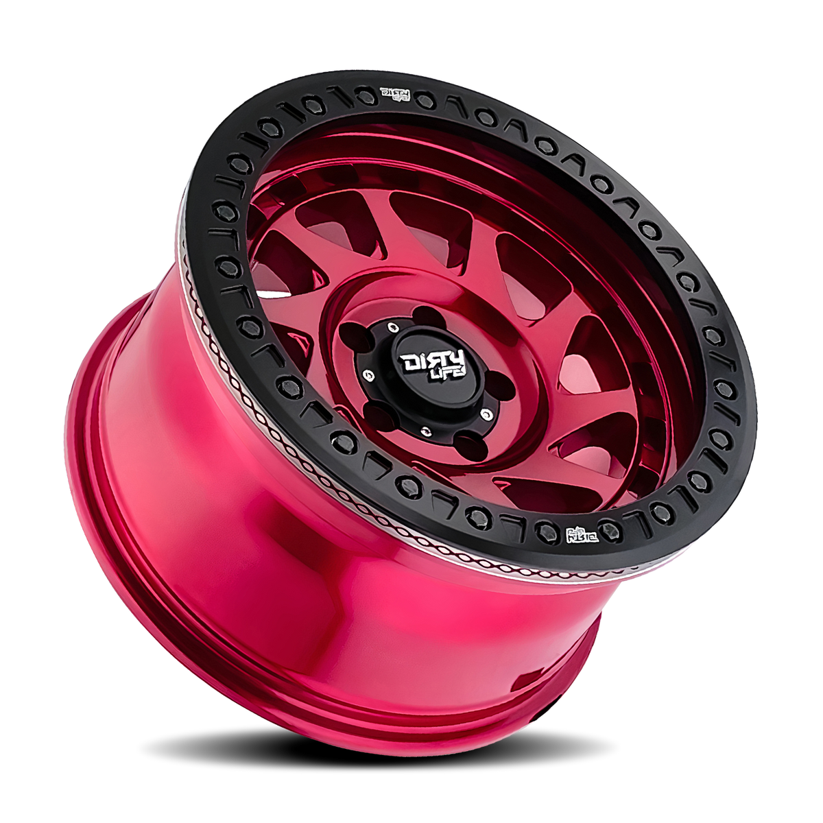 17x9 Dirty Life 9313 Enigma Race Crimson Candy Red BEADLOCK Wheel 6x5.5 (-12mm)