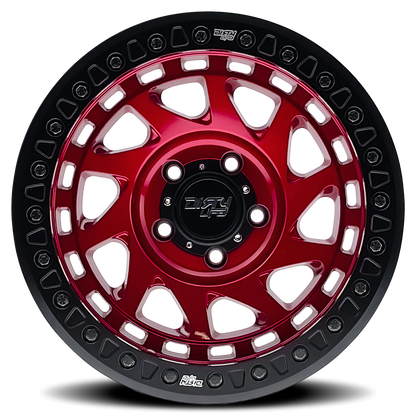 17x9 Dirty Life 9313 Enigma Race Crimson Candy Red BEADLOCK Wheel 6x5.5 (-12mm)