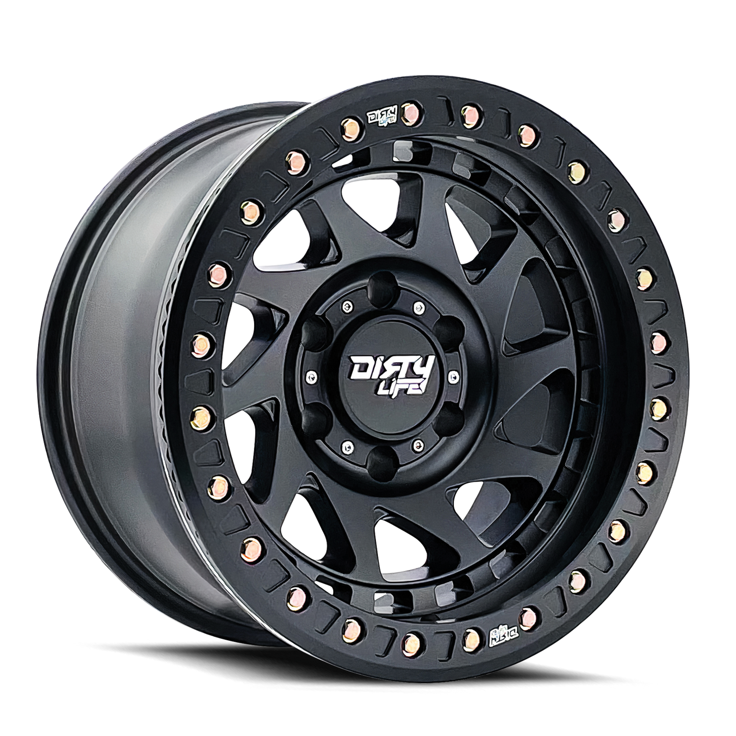 17x9 Dirty Life 9313 Enigma Race Matte Black BEADLOCK Wheel 5x5 (-38mm)