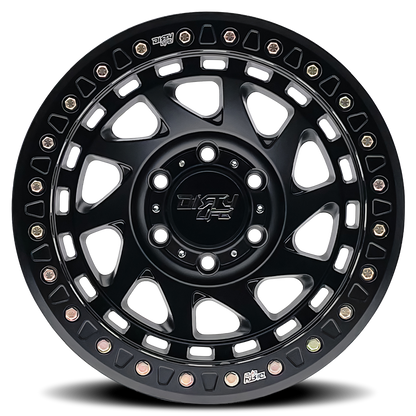 17x9 Dirty Life 9313 Enigma Race Matte Black BEADLOCK Wheel 8x170 (-12mm)