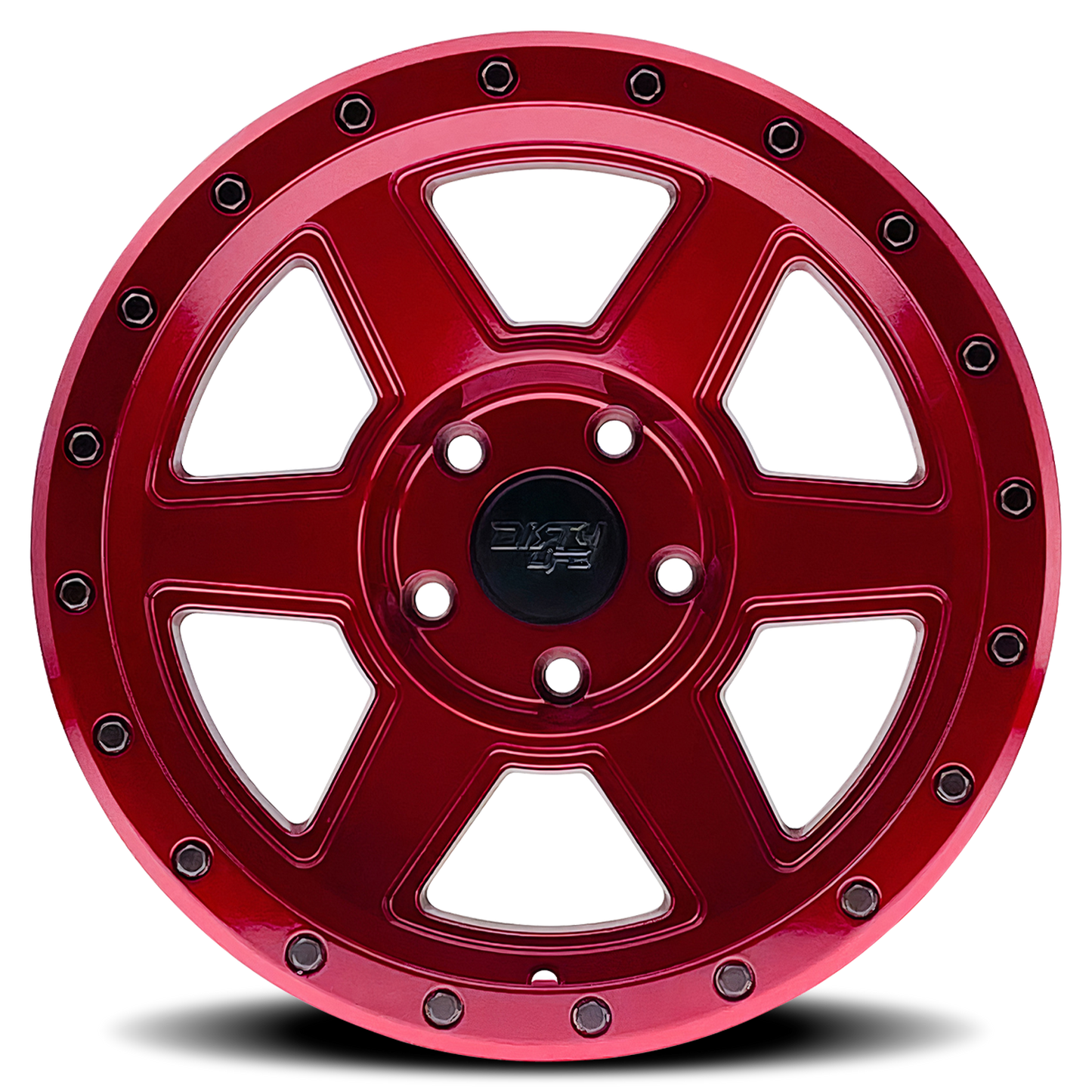17x9 Dirty Life 9315 Compound Gloss Crimson Candy Red Wheel 6x5.5 (-12mm)