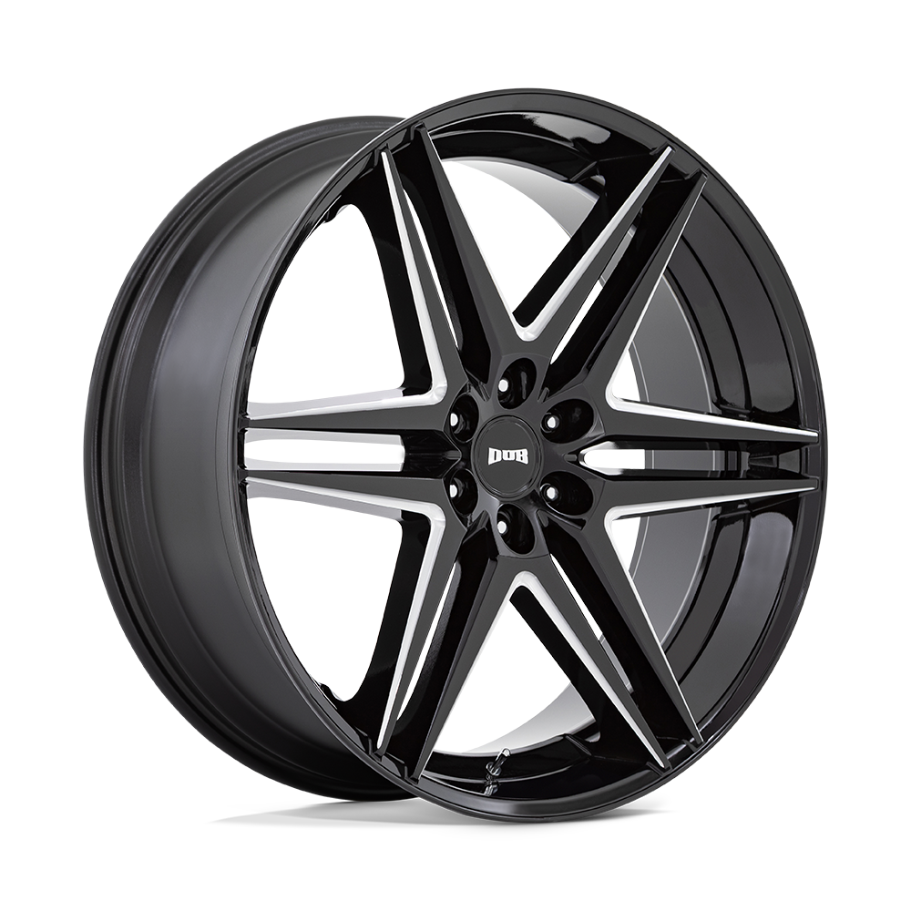 26x10 Dub S267 Dirty Dog Glossy Black Milled Wheel 6x5.5 (25mm)