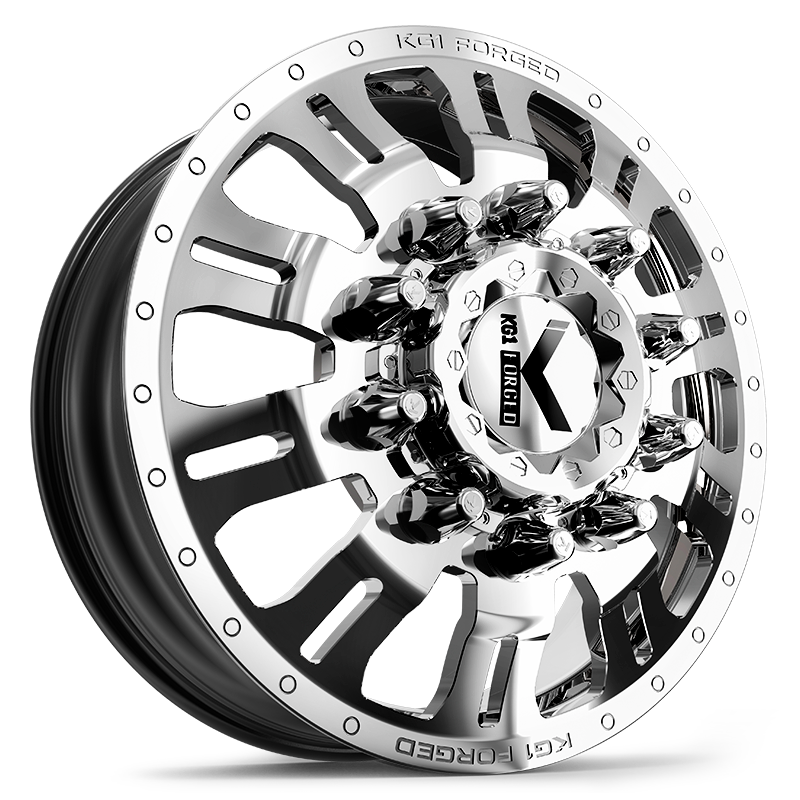 22x8.25 KG1 Forged KD004 Duel Polished DUALLY FRONT Wheel 10x285 (145/-167mm)