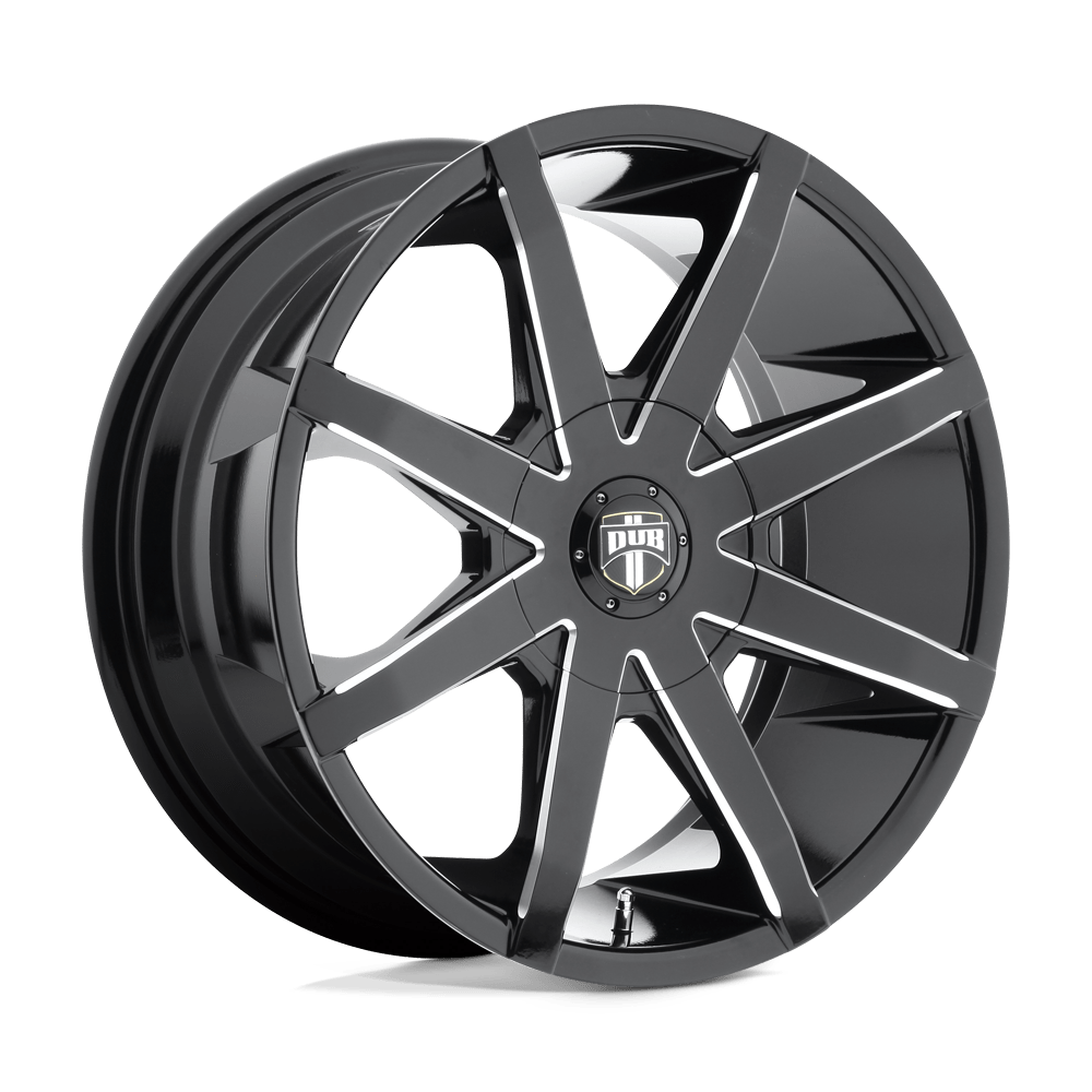 20x8.5 DUB S109 PUSH GLOSS BLACK MILLED Wheel 6x135/6x5.5 (30mm)