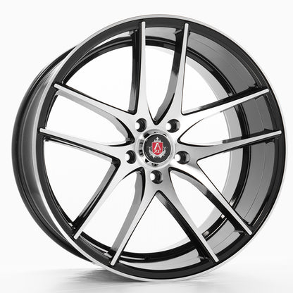 20x8.5 Axe EX19 Black And Polished Face Wheels Blank (35mm) Set of 4